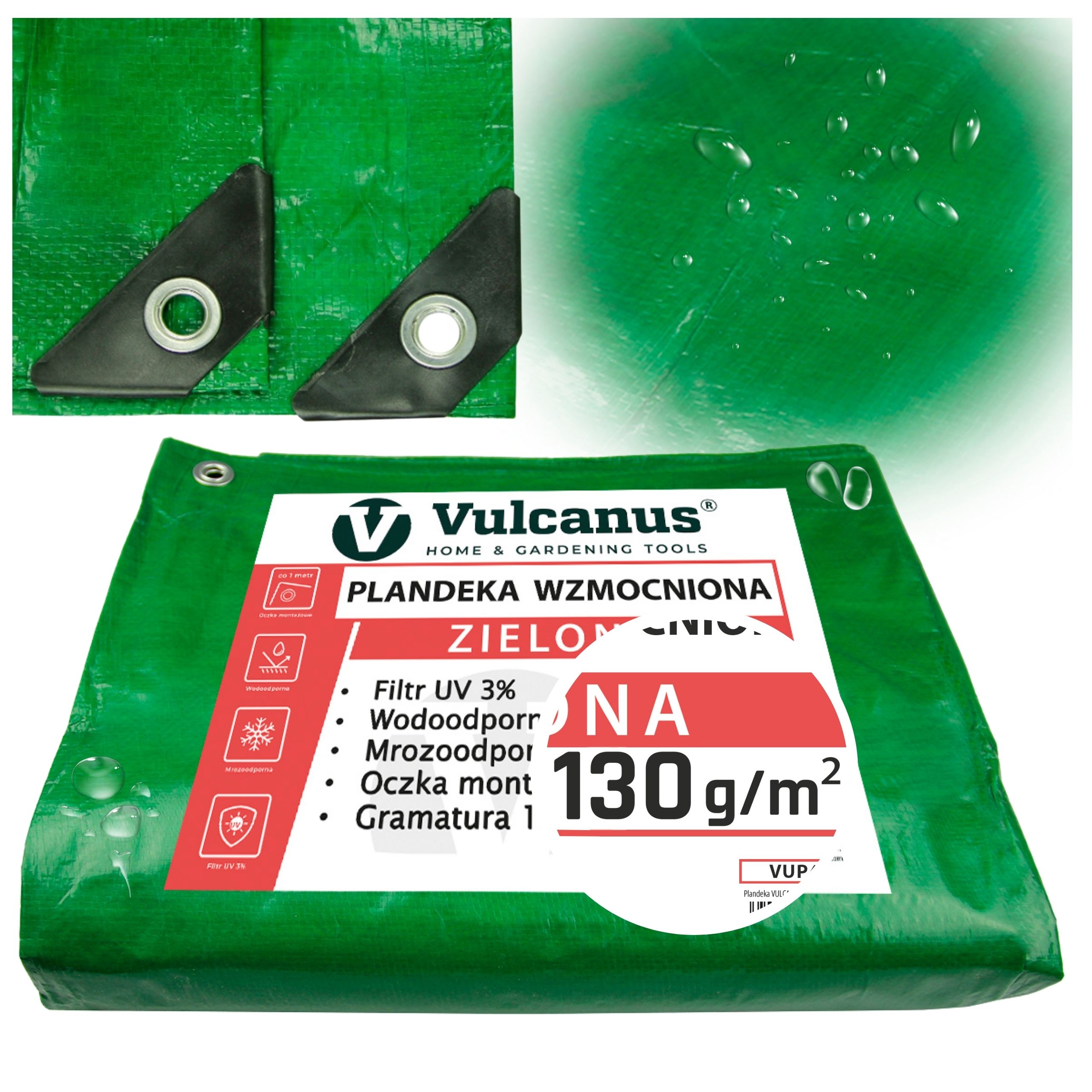Vysoko odolná zelená plachta Vulcanus® 10x12m na ochranu v každom počasí